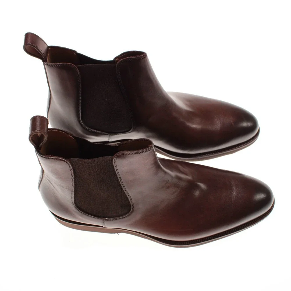 Pastori NWD Pertinax Pull On Chelsea Boots Size 9 US in Brown Leather